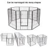 8 Metal Panel Heavy Duty Pet Playpen Dog Fence with Door 40 Inch - Black