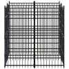 Outdoor Dog Kennel Steel 39.7 ft¬≤ - Black