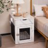 2-In-1 Dog House with Drawer and Wired Wireless Charging - White