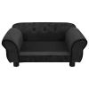 Dog Sofa Black 28.3"x17.7"x11.8" Plush - Black