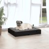 Dog Bed Black 24.2"x19.3"x3.5" Solid Wood Pine - Black