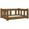 Dog Bed Honey Brown 25.8"x19.9"x11" Solid Wood Pine - Brown