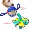 Dog Soccer Ball Interactive Pet Toys Foldable Ball Molar Toy Outdoor Training Ball for Puppy Dog Chew Dog Accessories - Yellow