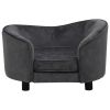 Dog Sofa Dark Gray 27.2"x19.3"x15.7" Plush - Grey