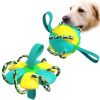 Dog Soccer Ball Interactive Pet Toys Foldable Ball Molar Toy Outdoor Training Ball for Puppy Dog Chew Dog Accessories - Blue