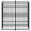 Outdoor Dog Kennel Steel 19.8 ft¬≤ - Black