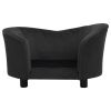 Dog Sofa Black 27.2"x19.3"x15.7" Plush and Faux Leather - Black