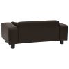 Dog Sofa Brown 31.9"x16.9"x12.2" Plush and Faux Leather - Brown