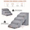 22 Inches and 11 Inches Foam Pet Stairs Set with 5-Tier and 3-Tier Dog Ramps - Gray