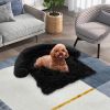 Black Plush Calming Dog Couch Bed with Anti-Slip Bottom - S