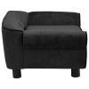 Dog Sofa Black 28.3"x17.7"x11.8" Plush - Black