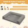 Egg-Foam Dog Crate Bed with 3-Side Bolster and Removable Washable Bed Cover - Gray