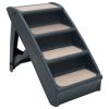 Folding 4-Step Dog Stairs Dark Gray - Gray