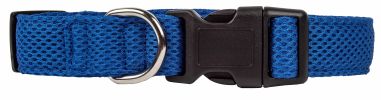 Pet Life 'Aero Mesh' 360 Degree Dual Sided Comfortable And Breathable Adjustable Mesh Dog Collar - Blue - Medium