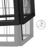 18-Panel Dog Playpen Black 19.7"x39.4" Powder-coated Steel - Black