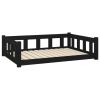 Dog Bed Black 41.5"x29.7"x11" Solid Wood Pine - Black