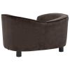 Dog Sofa Brown 27.2"x19.3"x15.7" Plush - Brown