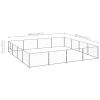 Dog Kennel Silver 172.2 ft¬≤ Steel - Silver