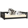 Dog Bed Black 41.5"x29.7"x11" Solid Wood Pine - Black