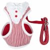 Pet Life Luxe 'Spawling' 2-In-1 Mesh Reversed Adjustable Dog Harness-Leash W/ Fashion Bowtie - Red - X-Small