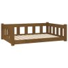 Dog Bed Honey Brown 37.6"x25.8"x11" Solid Wood Pine - Brown