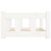 Dog Bed White 25.8"x19.9"x11" Solid Wood Pine - White