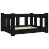 Dog Bed Black 21.9"x17.9"x11" Solid Wood Pine - Black