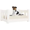 Dog Bed White 21.9"x17.9"x11" Solid Wood Pine - White