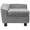 Dog Sofa Gray 28.3"x17.7"x11.8" Plush - Grey