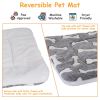 Dog Bed Mat Comfortable Flannel Dog Crate Pad Reversible Cushion Carpet Machine Washable Pet Bed Liner with Bone Patterns  - M