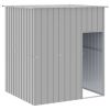 Dog House with Roof Light Gray 65"x60.2"x71.3" Galvanized Steel - Gray