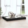 Dog Bed Black 40"x29.1"x3.5" Solid Wood Pine - Black