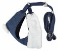 Pet Life Luxe 'Pom Draper' 2-In-1 Mesh Reversed Adjustable Dog Harness-Leash W/ Pom-Pom Bowtie - Medium