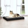 Dog Bed Black 36"x25.2"x3.5" Solid Wood Pine - Black