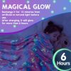 Glow in The Dark Blanket Pink Flannel Fleece Blankets for Girls Two Sided Unicorn Kids Blanket 6 Hours Glow in The Dark Blankets 50x60 Inches - Pureva