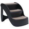 Folding 3-Step Dog Stairs Black - Black