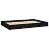 Dog Bed Black 36"x25.2"x3.5" Solid Wood Pine - Black