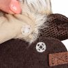 Pet Life Luxe 'Furracious' 2-In-1 Mesh Reversed Adjustable Dog Harness-Leash W/ Removable Fur Collar - Brown - Small