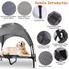 Outdoor Elevated Dog Bed Cooling Raised Pet Cot Canopy Shade Tent Pet Cooling Bed with Removable Canopy for Outside Yard Camping Beach - Pet Bed