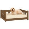 Dog Bed Honey Brown 29.7"x21.9"x11" Solid Wood Pine - Brown