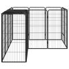 14-Panel Dog Playpen Black 19.7"x39.4" Powder-coated Steel - Black