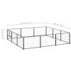 Dog Kennel Black 96.9 ft¬≤ Steel - Black