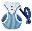 Pet Life Luxe 'Spawling' 2-In-1 Mesh Reversed Adjustable Dog Harness-Leash W/ Fashion Bowtie - Blue - X-Small