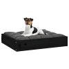 Dog Bed Black 20.3"x17.3"x3.5" Solid Wood Pine - Black