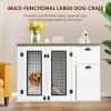 Furniture style dog cage, wooden dog cage, double door dog cage, side cabinet dog cage, Dog crate - as Pic