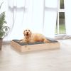 Dog Bed 28.1"x21.3"x3.5" Solid Wood Pine - Brown