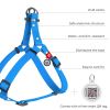 Waterproof Dog Harness Blue Color M Size 20-32 inch Heavy Duty Durable Dog Harness for Medium Dogs - Waudog