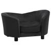 Dog Sofa Black 27.2"x19.3"x15.7" Plush and Faux Leather - Black