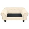 Dog Sofa Cream 28.3"x17.7"x11.8" Plush - Cream