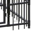 Outdoor Dog Kennel Steel 59.5 ft¬≤ - Black